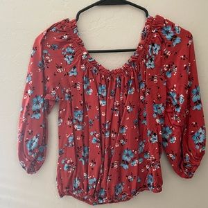 Comfortable floral off the shoulder top